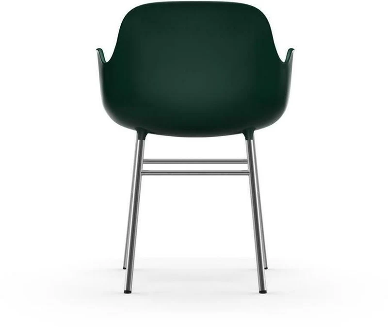 Chaise avec accoudoirs en chrome et pp vert Form - Normann Copenhagen