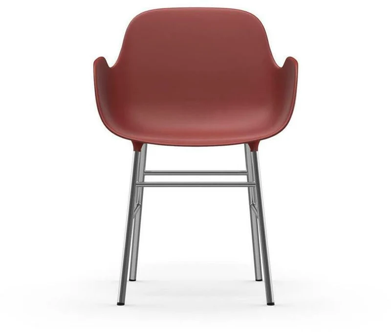 Chaise avec accoudoirs en chrome et pp rouge Form - Normann Copenhagen