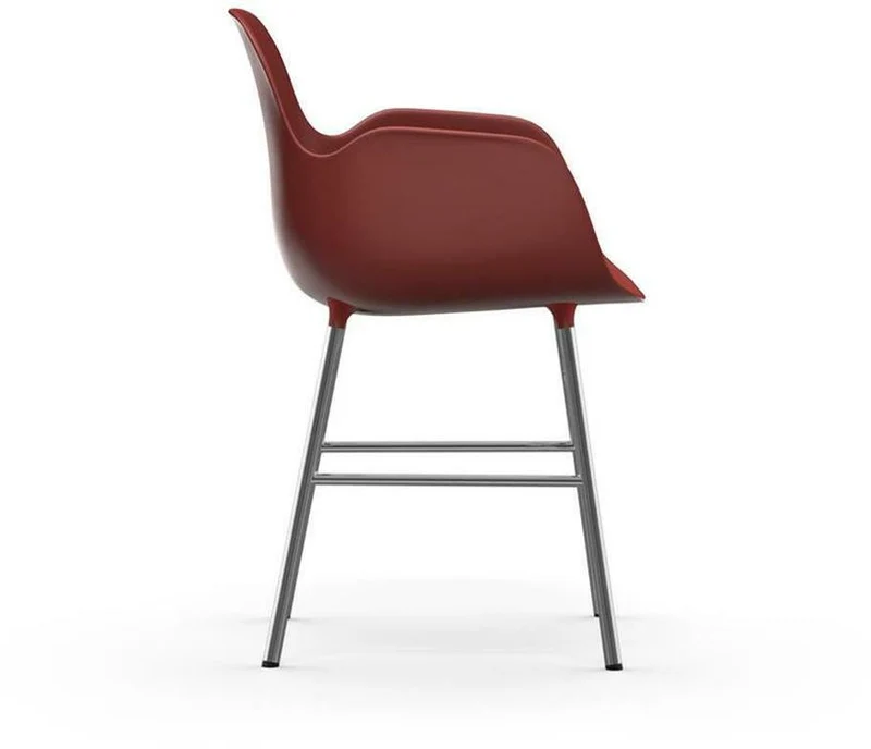 Chaise avec accoudoirs en chrome et pp rouge Form - Normann Copenhagen