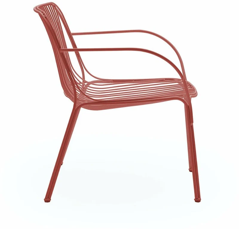 Fauteuil de jardin en acier rouge Hiray - Kartell