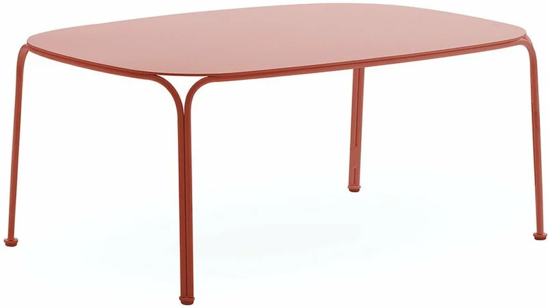 Table basse de jardin en acier rouge 38 cm Hiray - Kartell