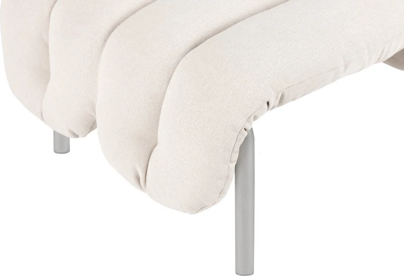 Repose-pieds en coton naturel et acier Puffy - Hem