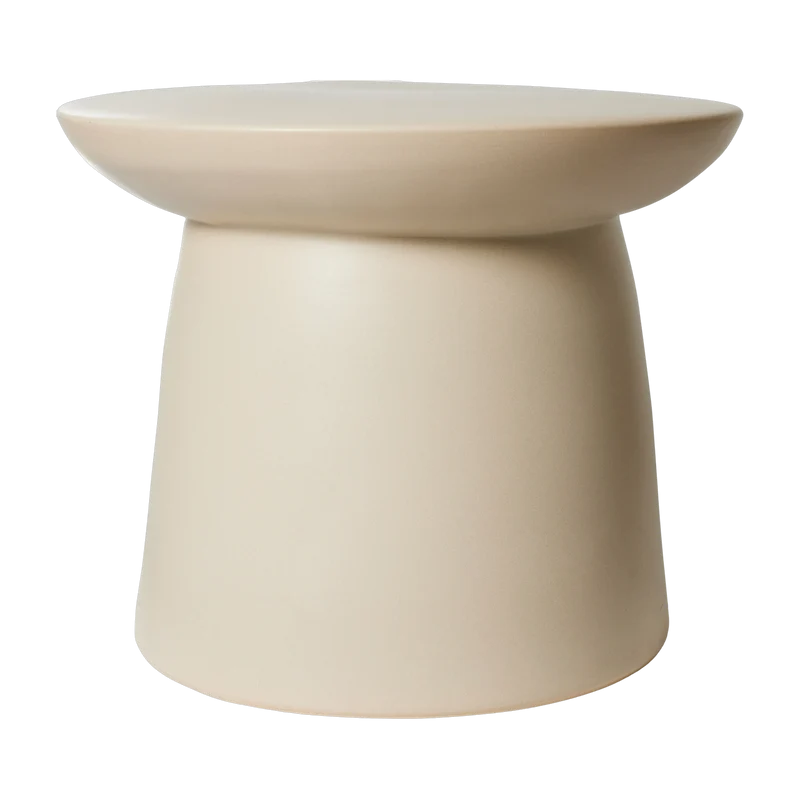 Table d'appoint en grès beige 46 x 37cm Earthenware - HKliving