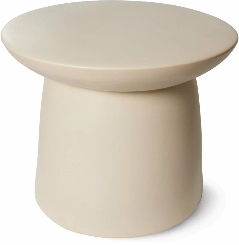 Table d'appoint en grès beige 46 x 37cm Earthenware - HKliving