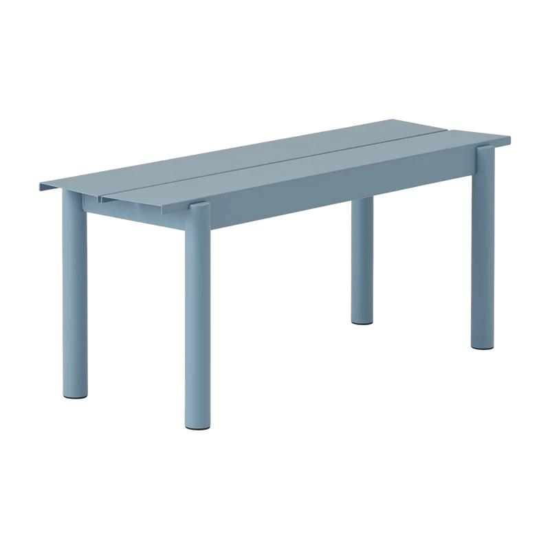 Banc d'extérieur en acier bleu ciel 110 x 34 cm Linear - Muuto