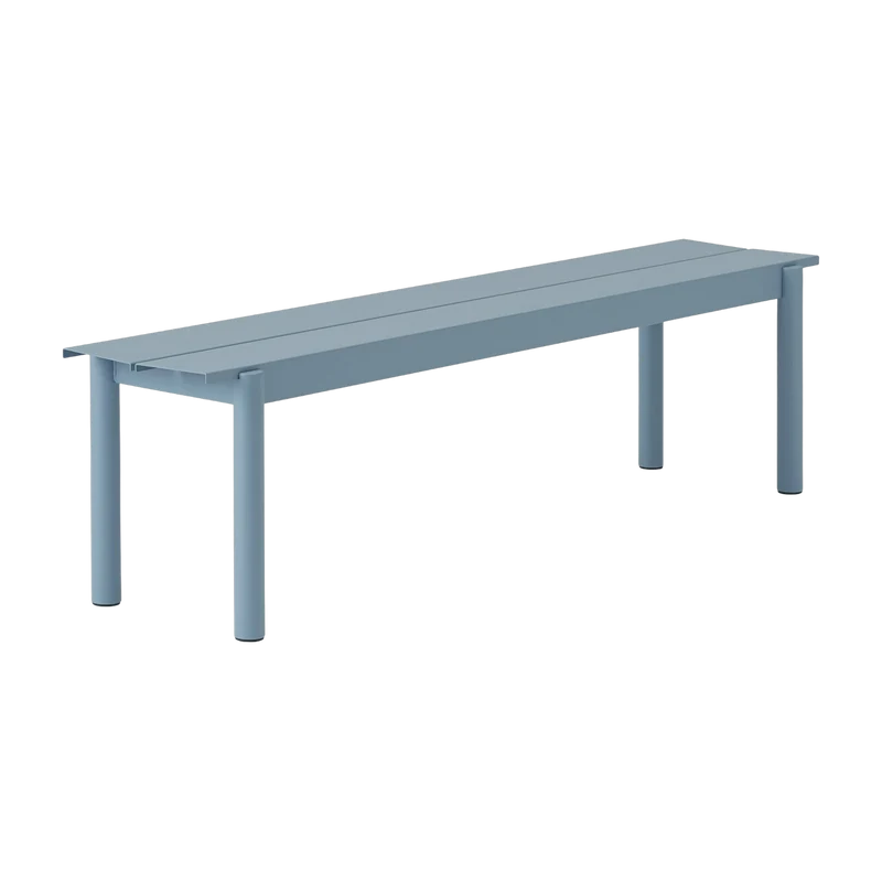 Banc d'extérieur en acier bleu ciel 170 x 34 cm Linear - Muuto