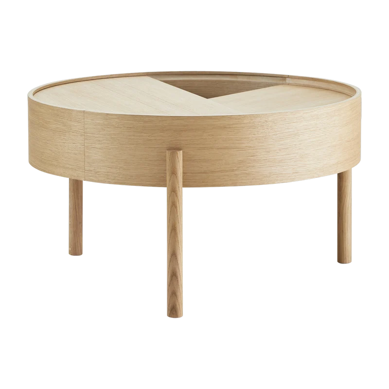 Table basse ronde en bois de chêne huilé 66x38cm Arc - Woud