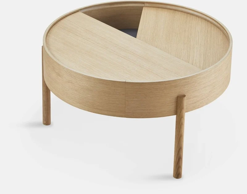Table basse ronde en bois de chêne huilé 66x38cm Arc - Woud