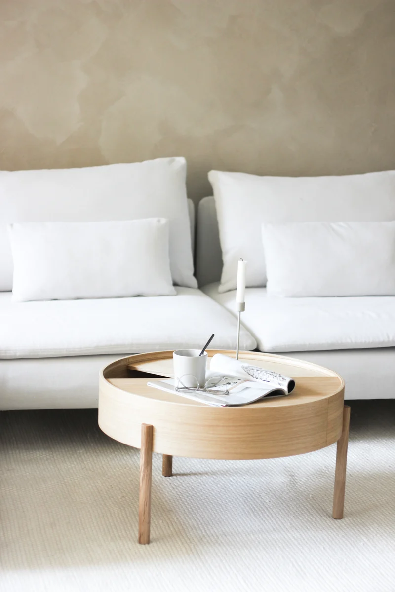 Table basse ronde en bois de chêne huilé 66x38cm Arc - Woud