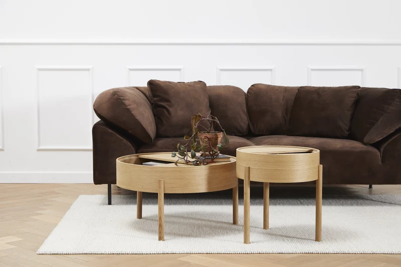 Table basse ronde en bois de chêne huilé 66x38cm Arc - Woud
