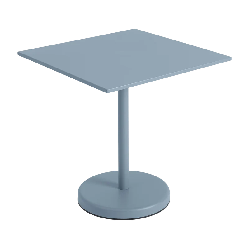 Table carrée d'extérieur en acier bleu ciel 70 x 70 x 73 cm Linear - Muuto