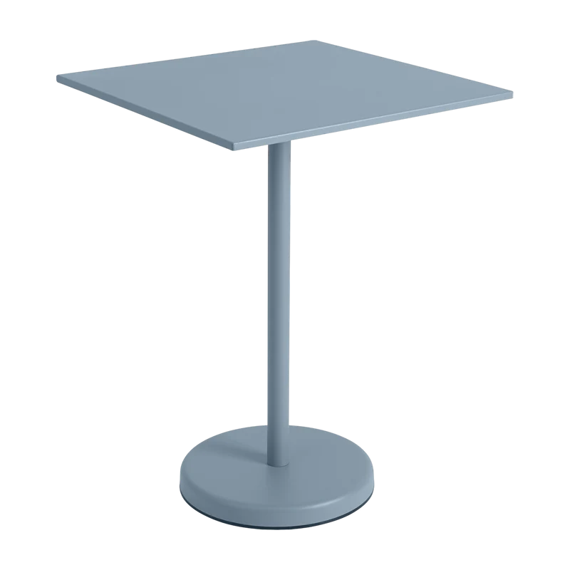 Table carrée d'extérieur en acier bleu ciel 70 x 70 x 95 cm Linear - Muuto