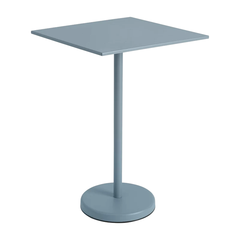 Table carrée d'extérieur en acier bleu ciel 70 x 70 x 105 cm Linear - Muuto