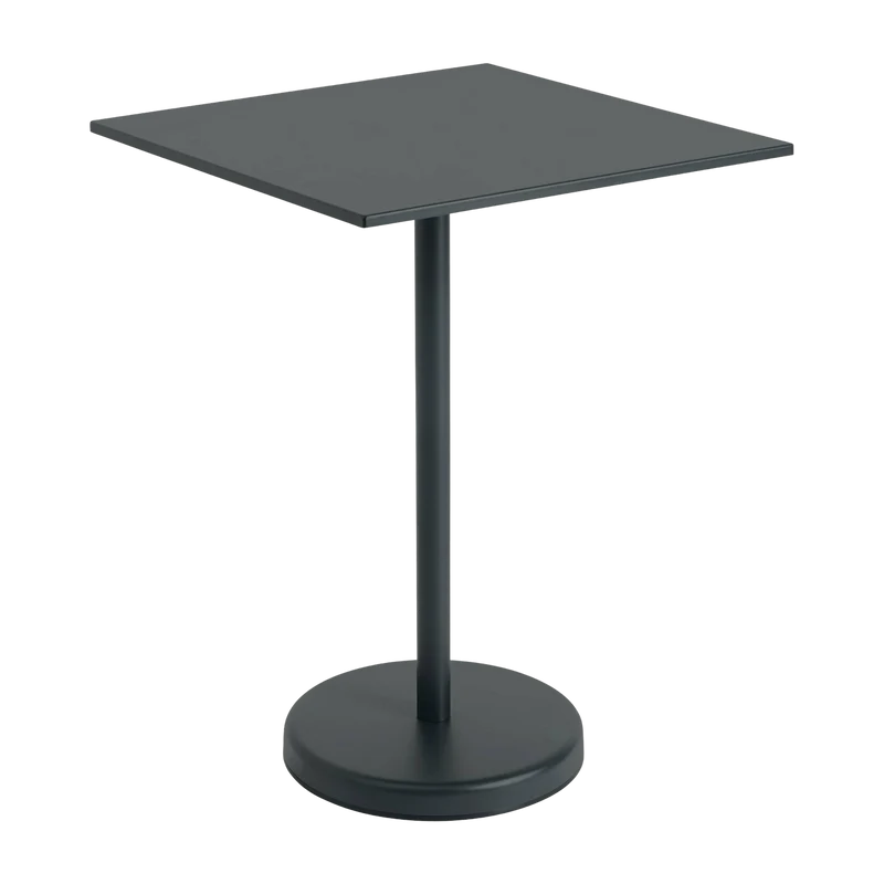 Table carrée d'extérieur en acier noir 70 x 70 x 95 cm Linear - Muuto