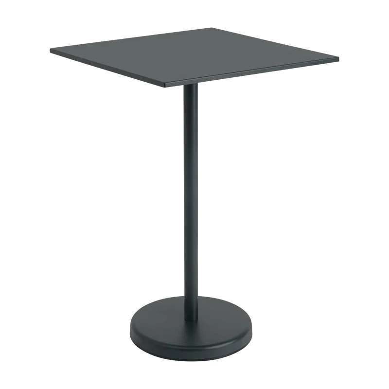 Table carrée d'extérieur en acier noir 70 x 70 x 105 cm Linear - Muuto