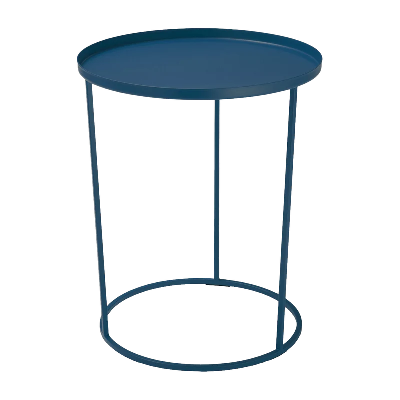 Table d'appoint ronde en métal bleu 43 cm Costance Vassoio - Meme Design