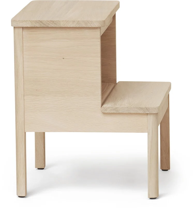 Tabouret en chêne massif blanc 45 cm A line - Form & Refine