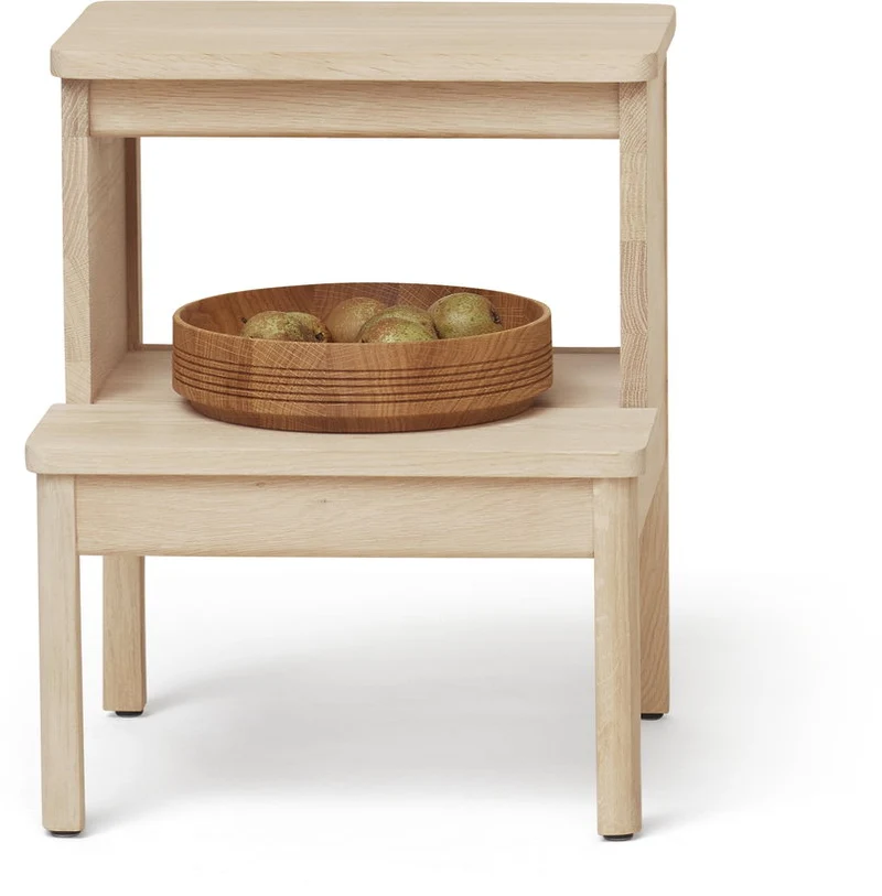 Tabouret en chêne massif blanc 45 cm A line - Form & Refine