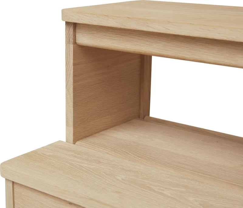 Tabouret en chêne massif blanc 45 cm A line - Form & Refine