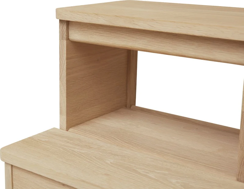 Tabouret en chêne massif blanc 45 cm A line - Form & Refine