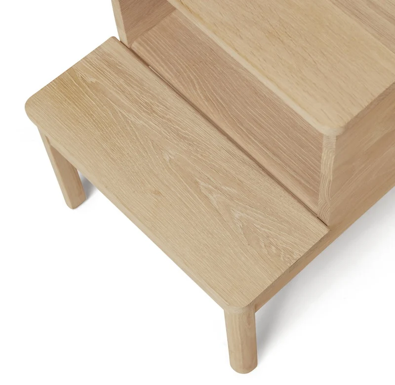 Tabouret en chêne massif blanc 45 cm A line - Form & Refine