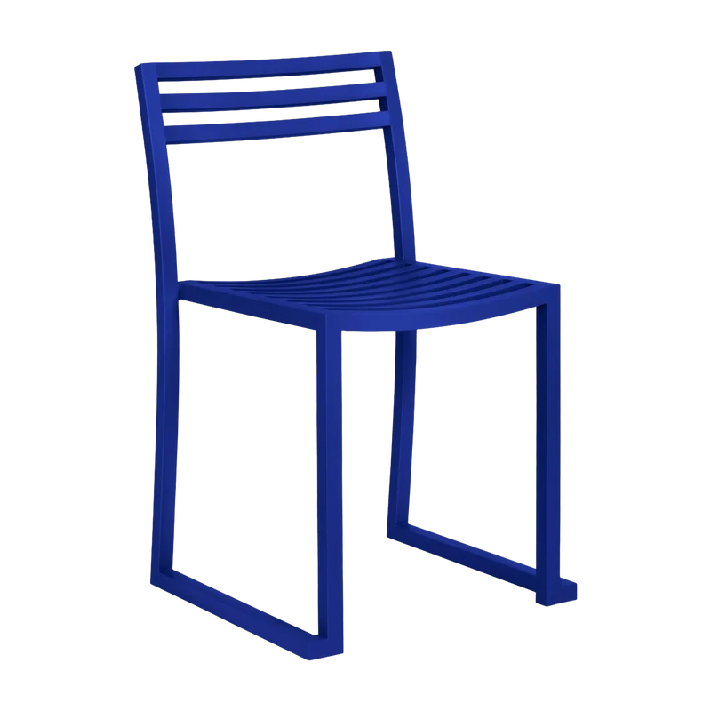 Chaise en acier bleu outremer mat Chop - Hem