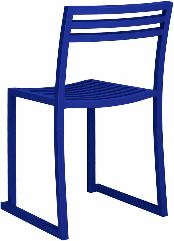 Chaise en acier bleu outremer mat Chop - Hem