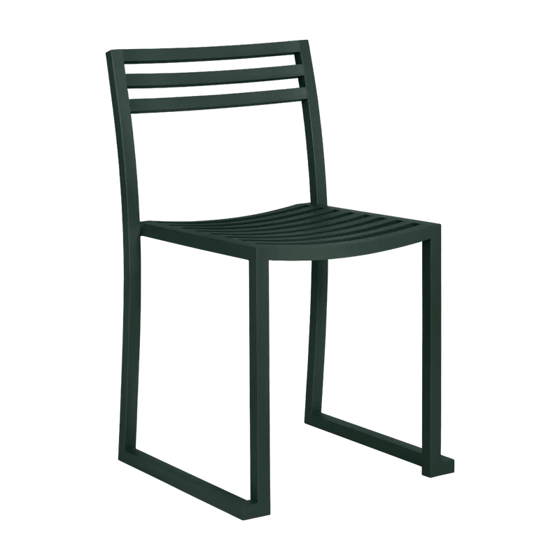 Chaise en acier vert foncé mat Chop - Hem