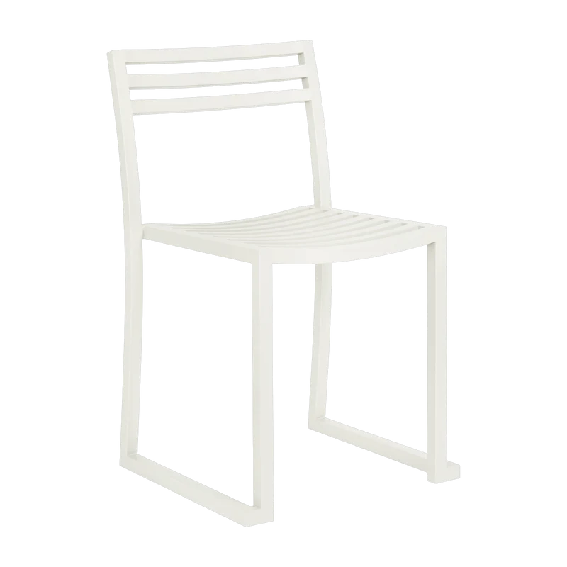 Chaise en acier gris blanc mat Chop - Hem