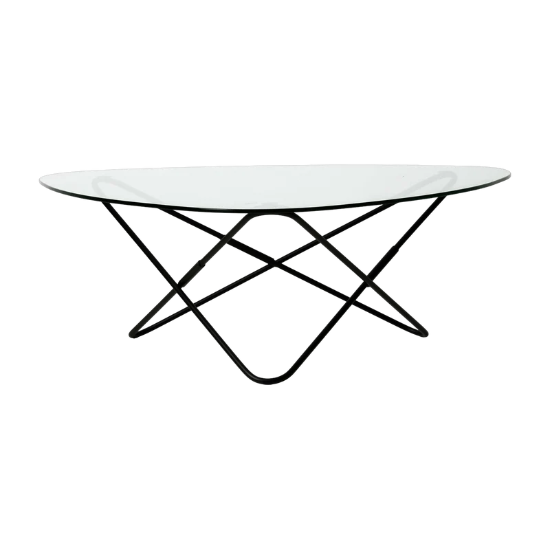Table basse structure noire et verre transparent AO - Airborne