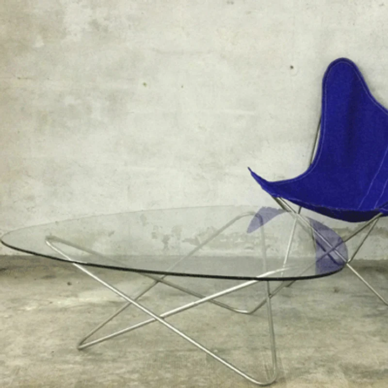 Table basse structure noire et verre transparent AO - Airborne