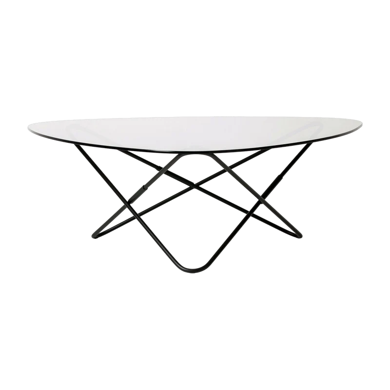 Table basse structure noire et verre fumé AO - Airborne