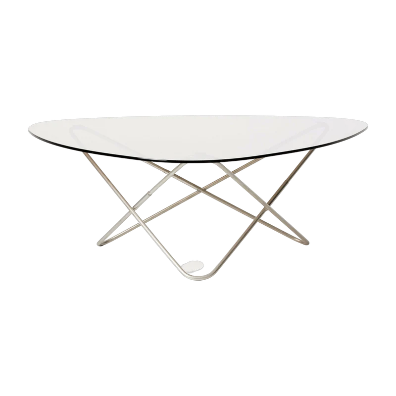 Table basse ronde en inox et verre fumé 100x36cm AO - Airborne