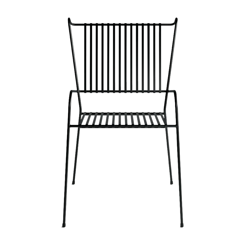Chaise de jardin avec accoudoirs en acier noir Capri - Cools Collection