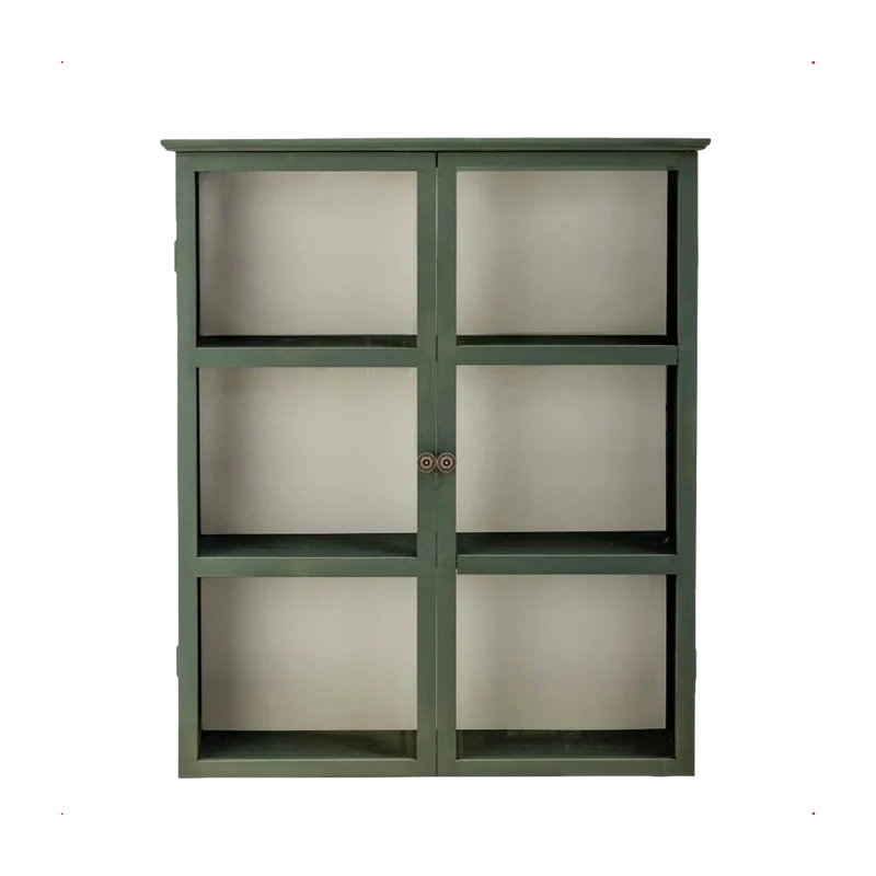 Vitrine rectangulaire en bois de sapin vert 85 x 100 cm Tone - Bloomingville