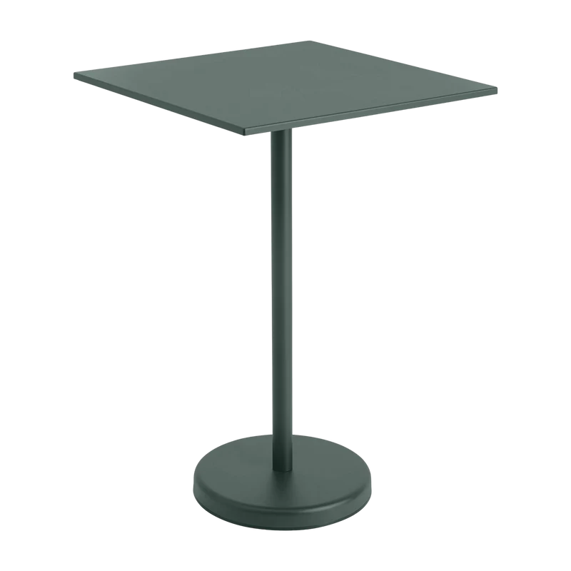 Table carrée d'extérieur en acier vert foncé 70 x 70 x 105 cm Linear - Muuto