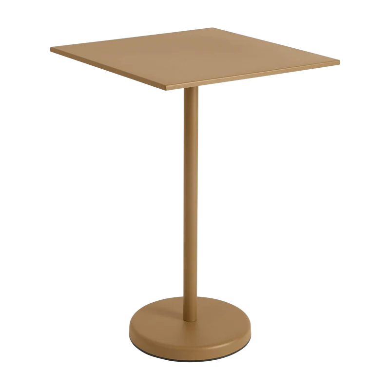 Table carrée d'extérieur en acier orange 70 x 70 x 105 cm Linear - Muuto