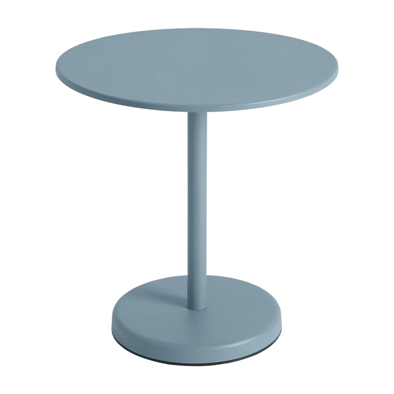Table ronde d'extérieur en acier bleu ciel 70 x 73 cm Linear - Muuto