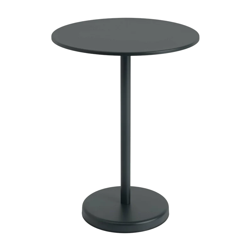 Table ronde d'extérieur en acier noir 70 x 95 cm Linear - Muuto