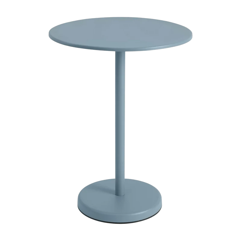 Table ronde d'extérieur en acier bleu ciel 70 x 95 cm Linear - Muuto