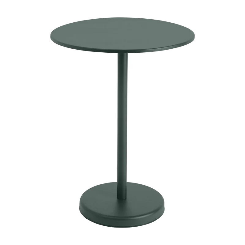 Table ronde d'extérieur en acier vert foncé 70 x 95 cm Linear - Muuto