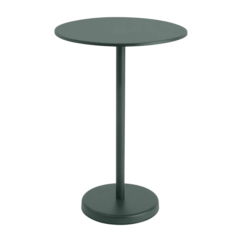 Table ronde d'extérieur en acier vert foncé 70 x 105 cm Linear - Muuto