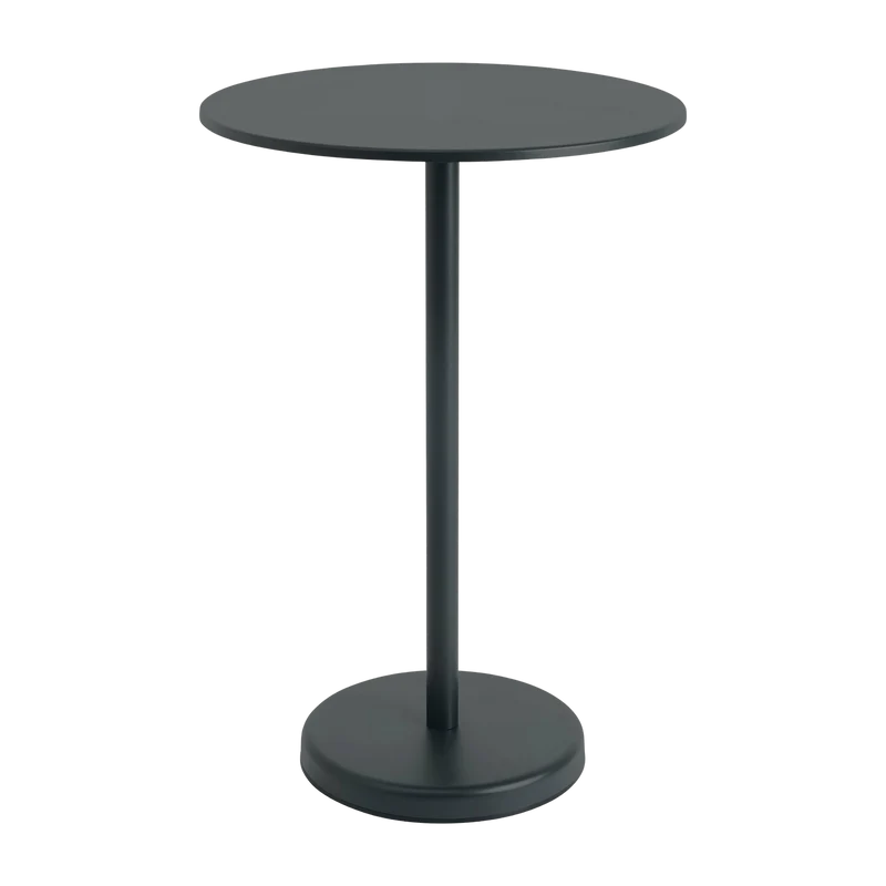 Table ronde d'extérieur en acier noir 70 x 105 cm Linear - Muuto
