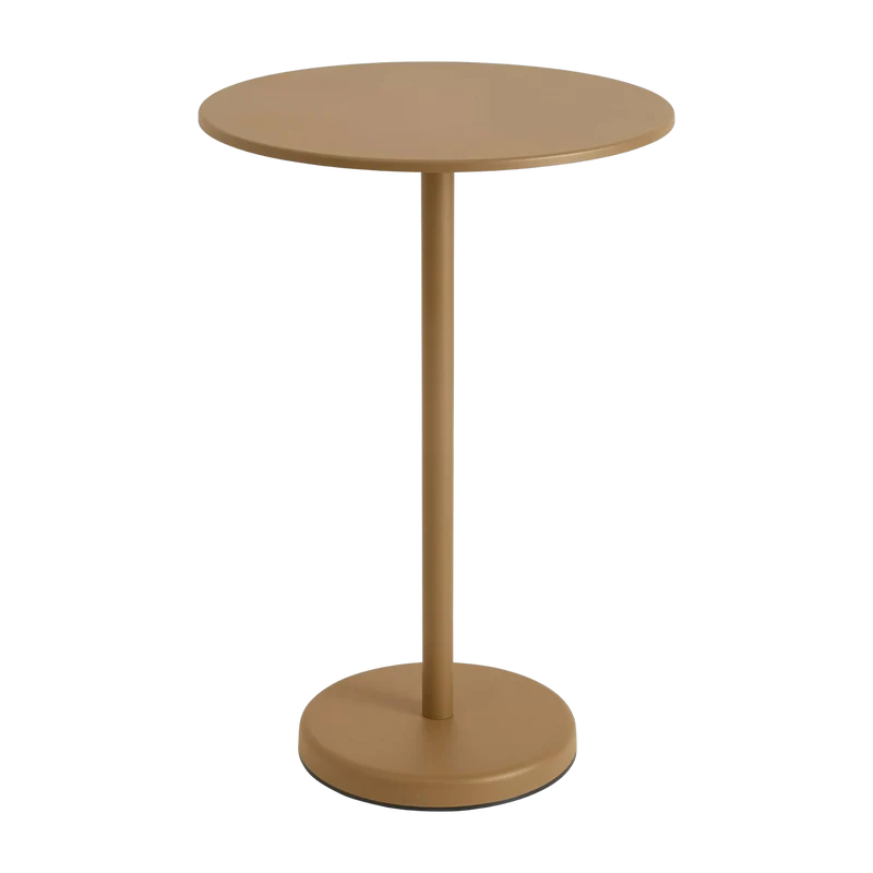Table ronde d'extérieur en acier orange 70 x 105 cm Linear - Muuto