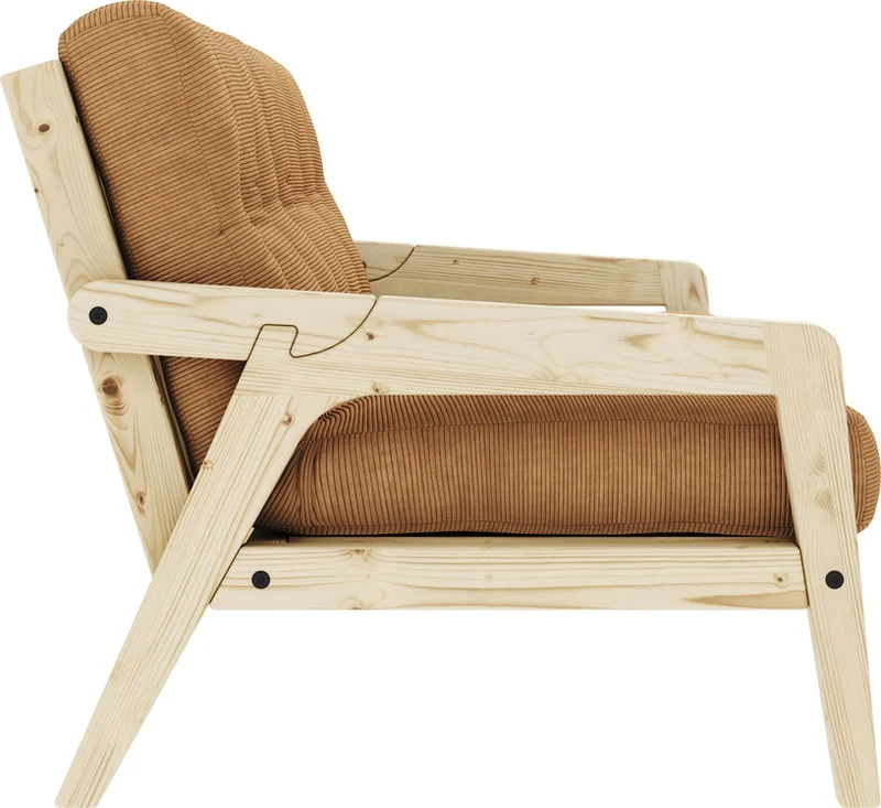 Canapé-lit en pin clair et tissu marron fudge Grab - Karup Design