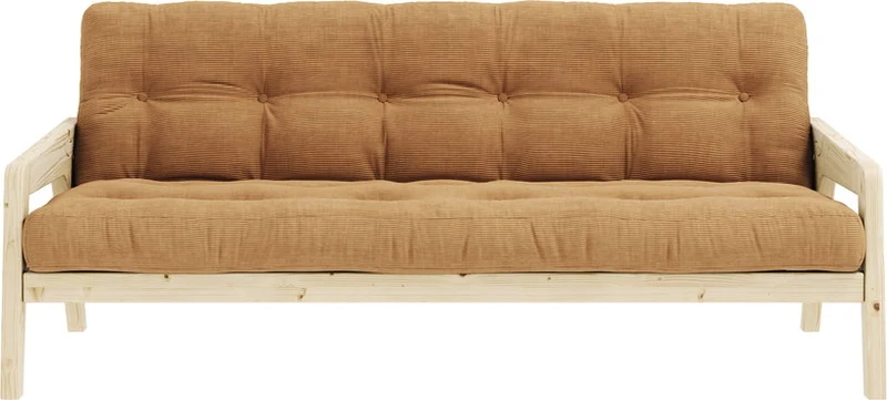 Canapé-lit en pin clair et tissu marron fudge Grab - Karup Design