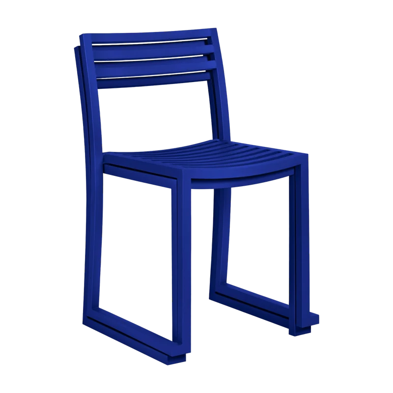 2 Chaises en acier bleu outremer mat Chop - Hem