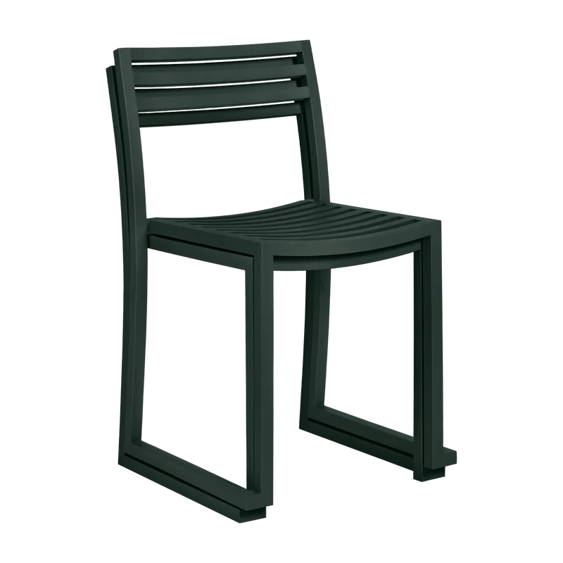 2 Chaises en acier vert foncé mat Chop - Hem