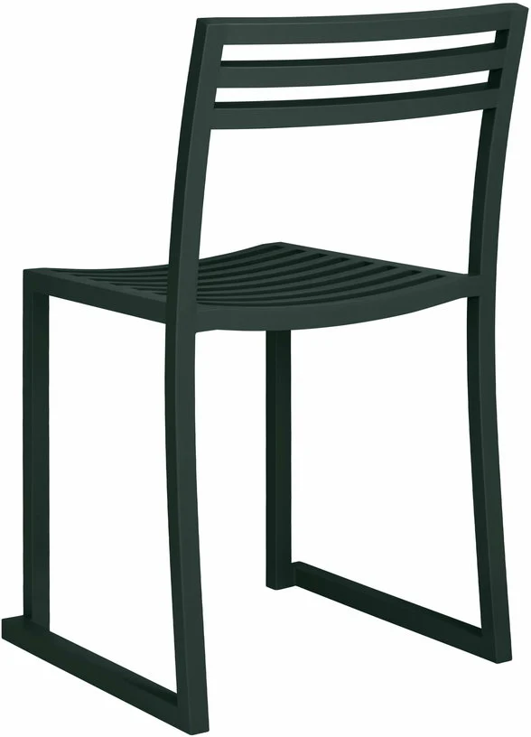 2 Chaises en acier vert foncé mat Chop - Hem