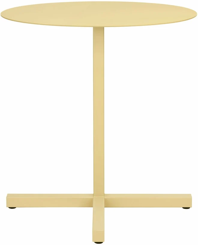 Table ronde en acier beige mat Chop - Hem